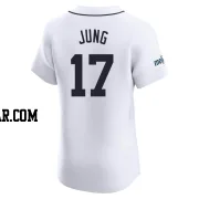 Jace Jung Men's Detroit Tigers White Elite Home Patch Jersey