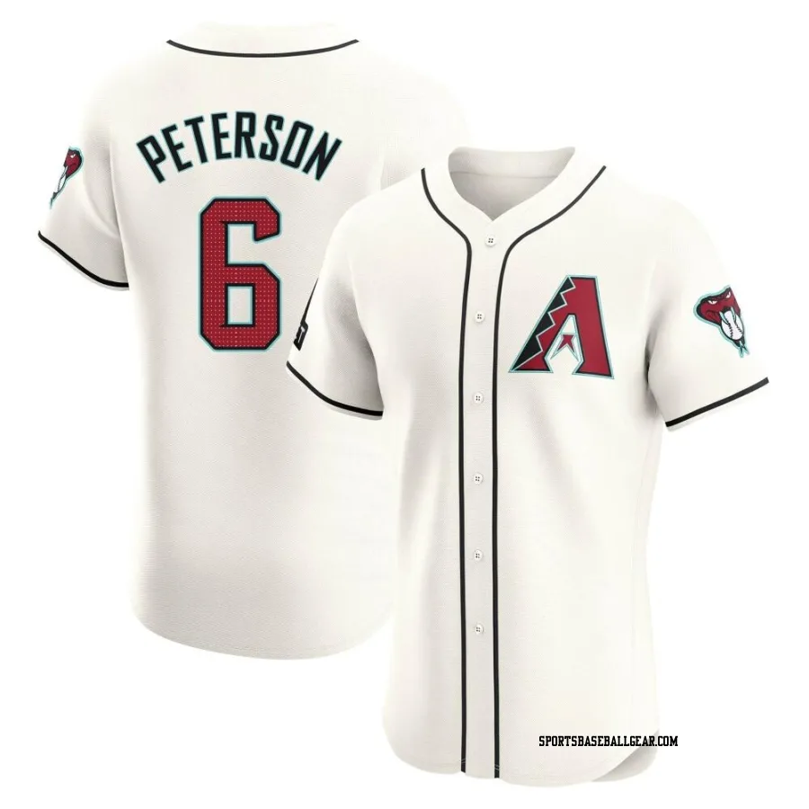 Jace Peterson Men's Arizona Diamondbacks Cream Elite Home Patch Jersey