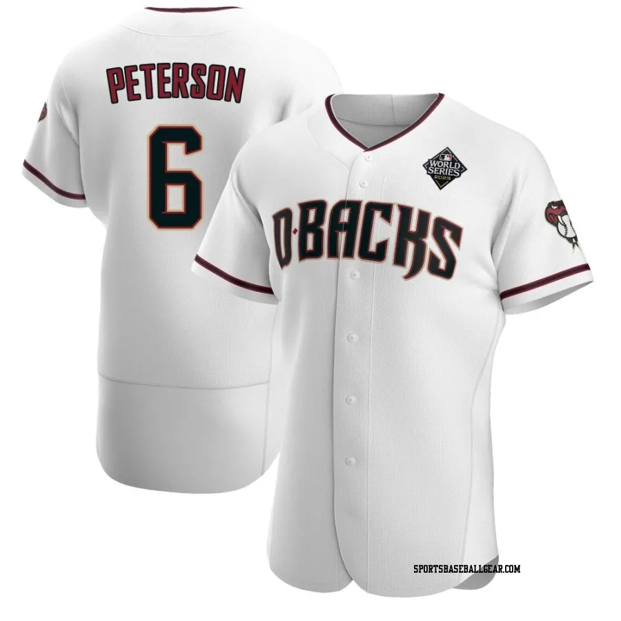 Jace Peterson Men's Arizona Diamondbacks White Authentic Crimson Home 2023 World Series Jersey