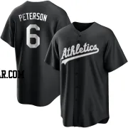 Jace Peterson Men's Oakland Athletics Black/White Replica Jersey