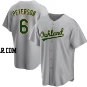 Jace Peterson Men's Oakland Athletics Gray Replica Road Jersey