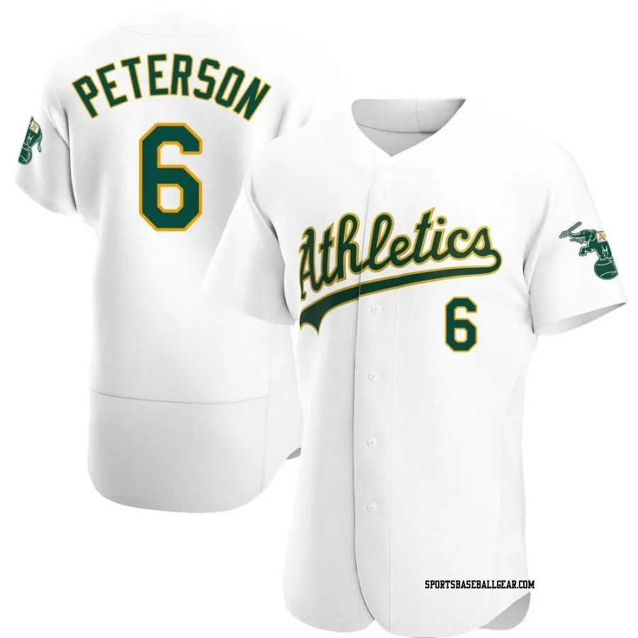 Jace Peterson Men's Oakland Athletics White Authentic Home Jersey