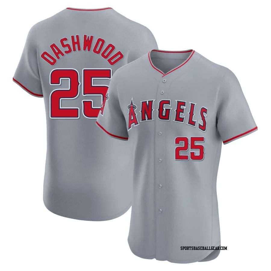 Jack Dashwood Men's Los Angeles Angels Gray Elite Road Jersey