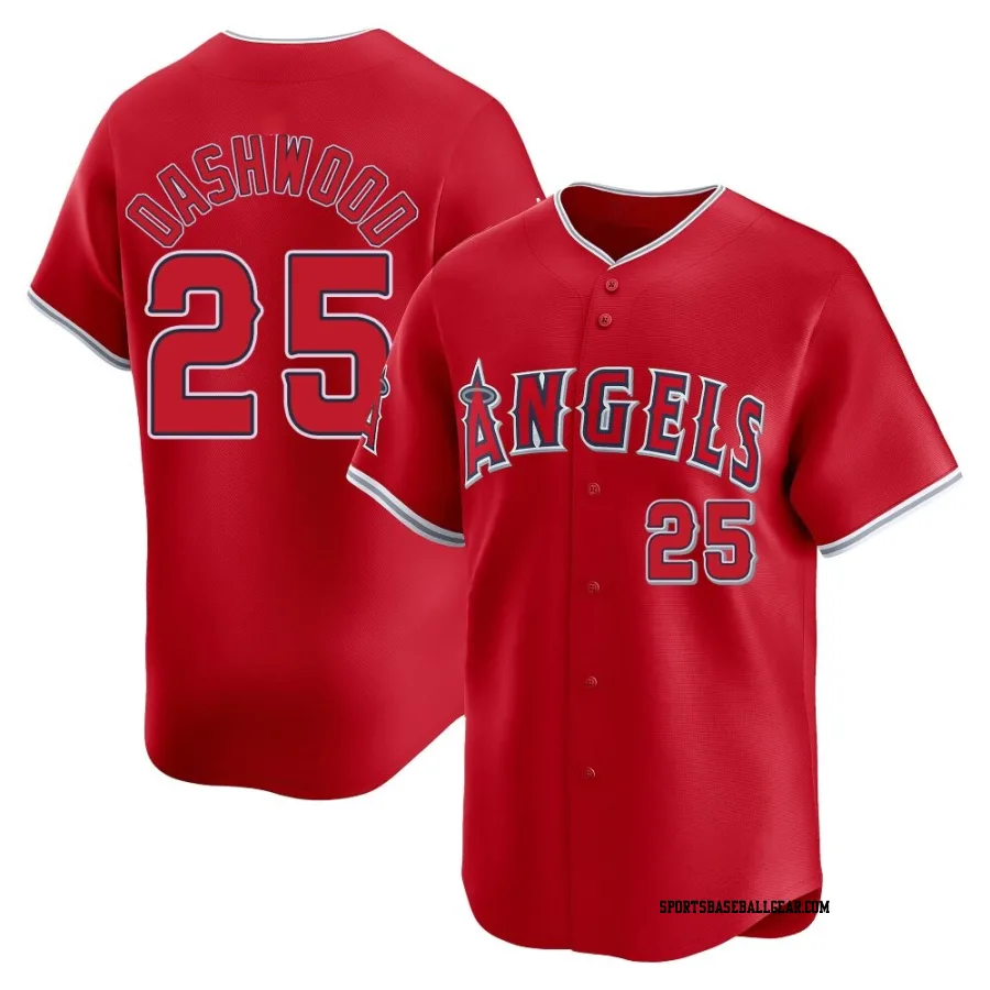 Jack Dashwood Men's Los Angeles Angels Red Limited Alternate Jersey