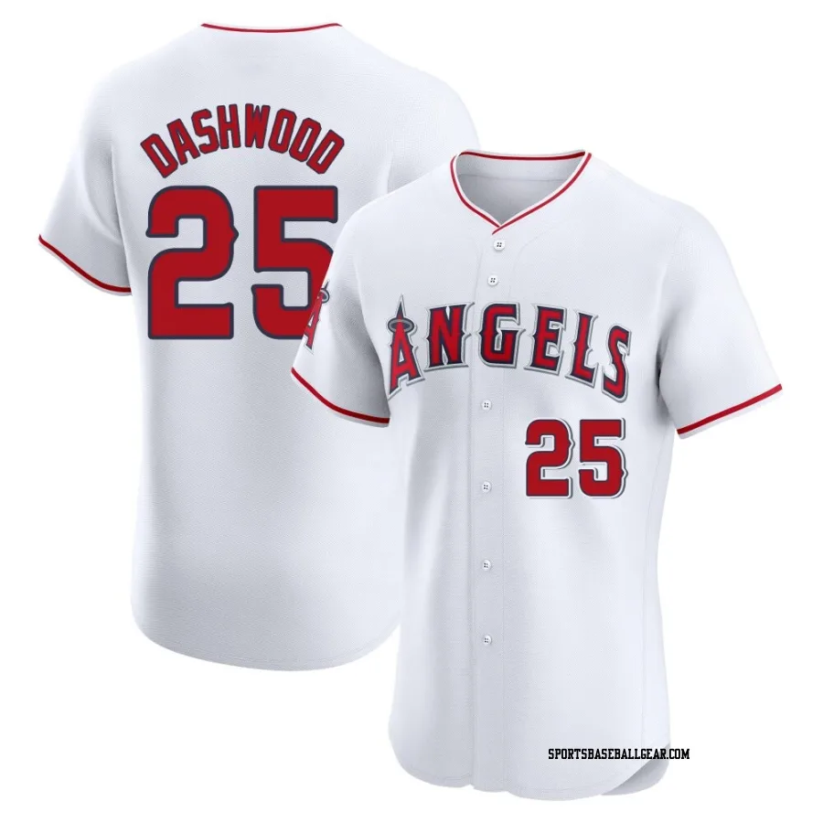 Jack Dashwood Men's Los Angeles Angels White Elite Home Jersey