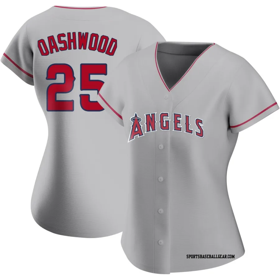 Jack Dashwood Women's Los Angeles Angels Authentic Silver Road Jersey