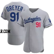 Jack Dreyer Men's Los Angeles Dodgers Gray Authentic Away Jersey