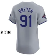 Jack Dreyer Men's Los Angeles Dodgers Gray Elite Road World Series Champions Jersey