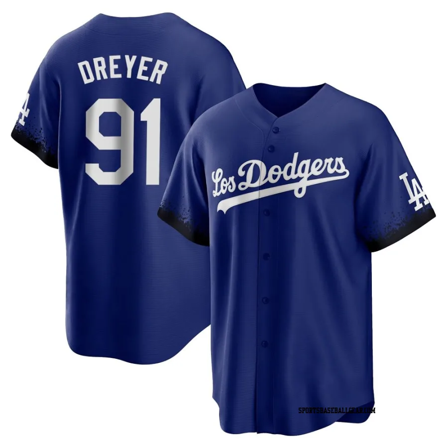 Jack Dreyer Men's Los Angeles Dodgers Royal Replica 2021 City Connect Jersey