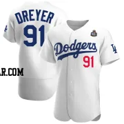 Jack Dreyer Men's Los Angeles Dodgers White Authentic Home Official 2024 World Series Jersey