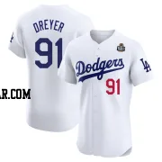 Jack Dreyer Men's Los Angeles Dodgers White Elite Home 2024 World Series Jersey