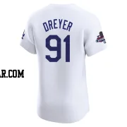 Jack Dreyer Men's Los Angeles Dodgers White Elite Home World Series Champions Jersey