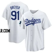 Jack Dreyer Men's Los Angeles Dodgers White Replica 2024 World Tour Seoul Series Home Jersey