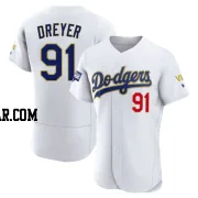 Jack Dreyer Men's Los Angeles Dodgers White/Gold Authentic 2021 Gold Program Player Jersey