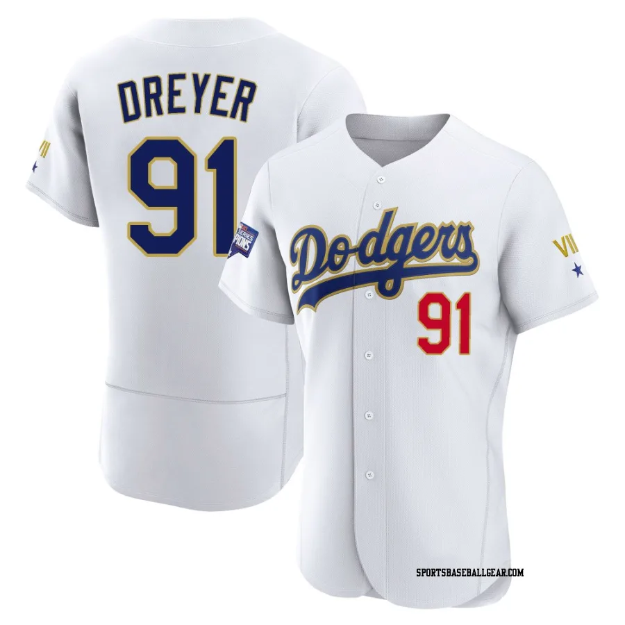 Jack Dreyer Men's Los Angeles Dodgers White/Gold Authentic 2021 Gold Program Player Jersey