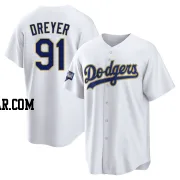 Jack Dreyer Men's Los Angeles Dodgers White/Gold Replica 2021 Gold Program Player Jersey