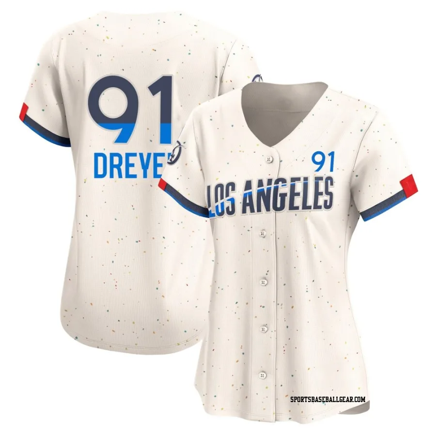 Jack Dreyer Women's Los Angeles Dodgers Cream Limited 2024 City Connect Jersey