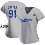 Jack Dreyer Women's Los Angeles Dodgers Gray Authentic Road 2024 World Series Jersey