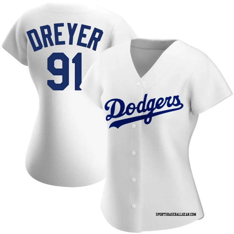 Jack Dreyer Women's Los Angeles Dodgers White Authentic Home Jersey