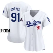 Jack Dreyer Women's Los Angeles Dodgers White Limited Home 2024 World Series Champions Jersey