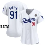 Jack Dreyer Women's Los Angeles Dodgers White Limited Home 2024 World Series Jersey