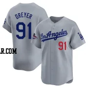 Jack Dreyer Youth Los Angeles Dodgers Gray Limited Away World Series Champions Jersey