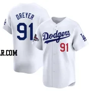 Jack Dreyer Youth Los Angeles Dodgers White Limited Home 2024 World Series Champions Jersey