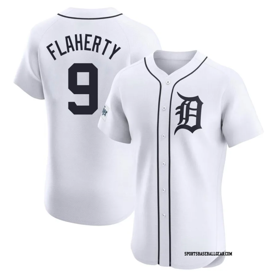 Jack Flaherty Men's Detroit Tigers White Elite Home Patch Jersey