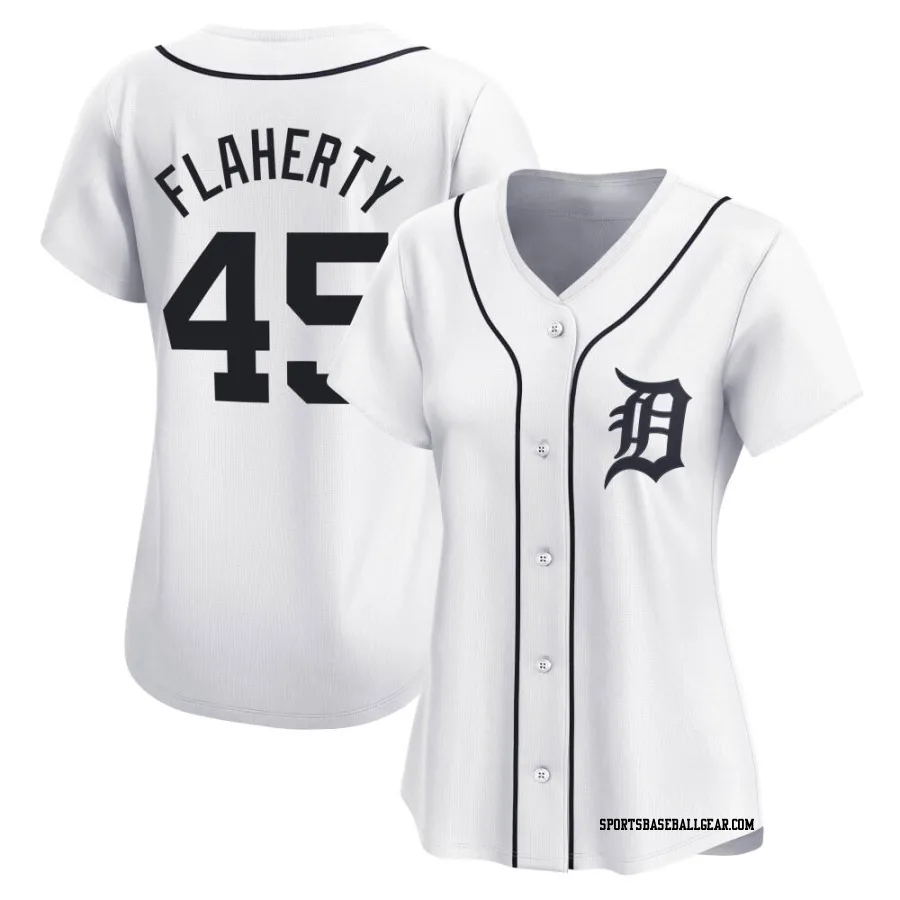 Jack Flaherty Women's Detroit Tigers White Limited Home Jersey