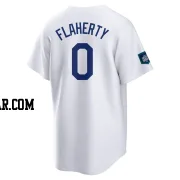 Jack Flaherty Youth Los Angeles Dodgers White Replica 2024 World Tour Seoul Series Home Jersey