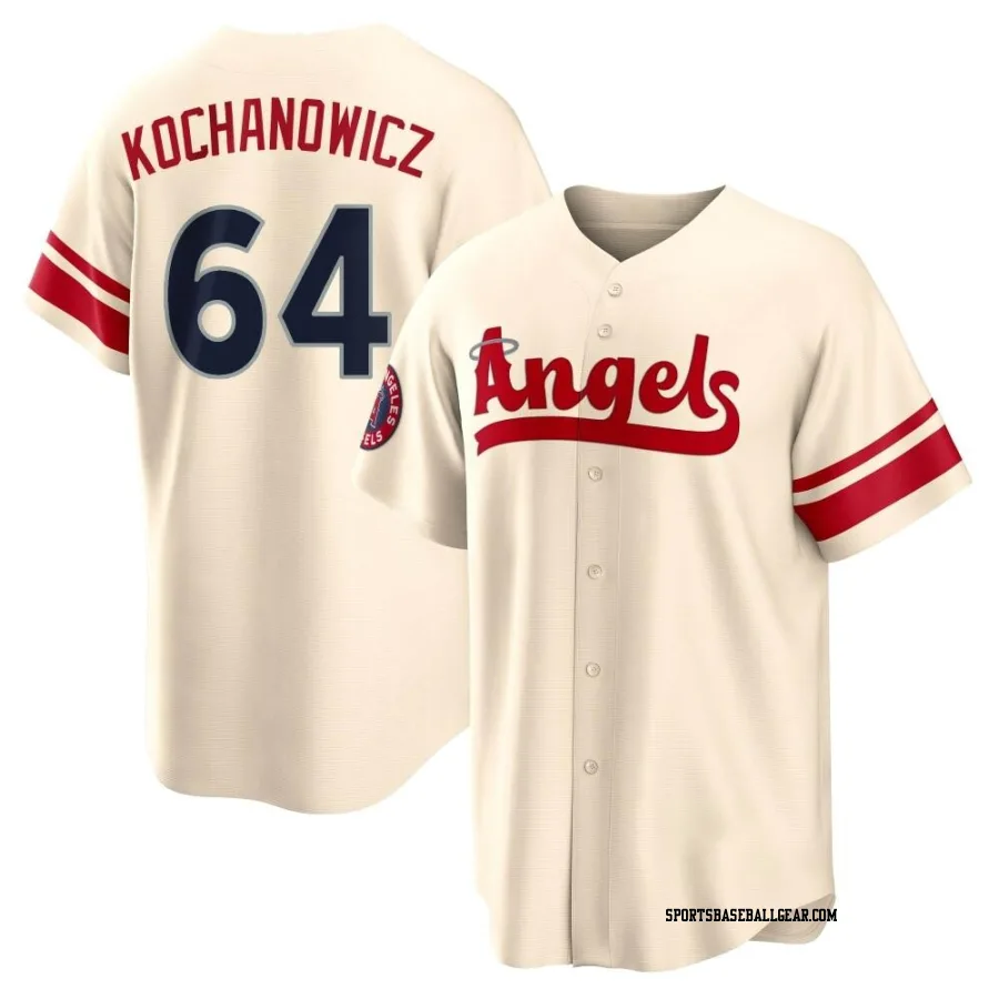 Jack Kochanowicz Men's Los Angeles Angels Cream Replica 2022 City Connect Jersey