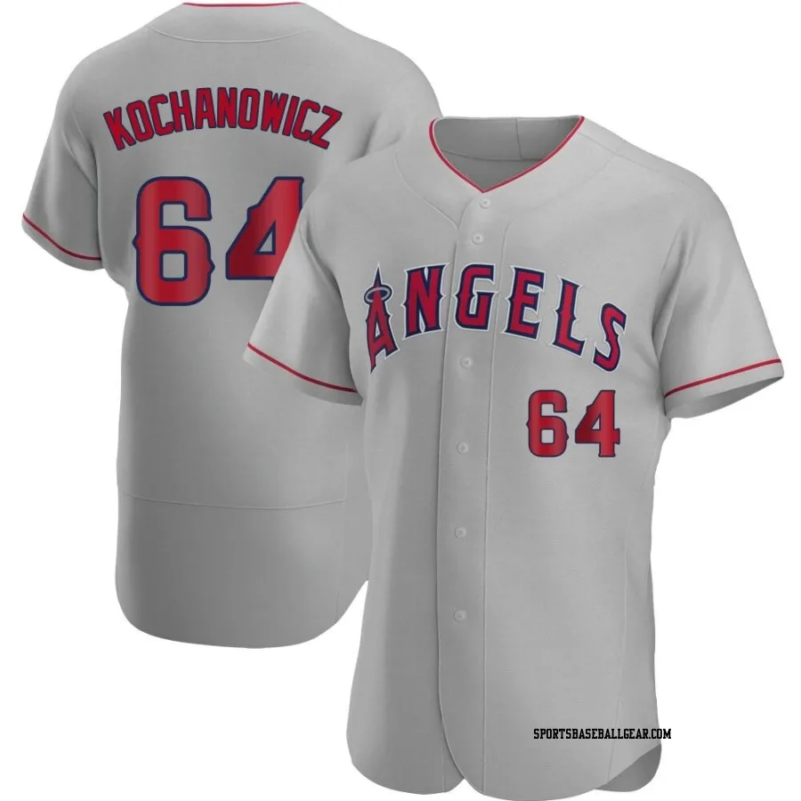 Jack Kochanowicz Men's Los Angeles Angels Gray Authentic Road Jersey