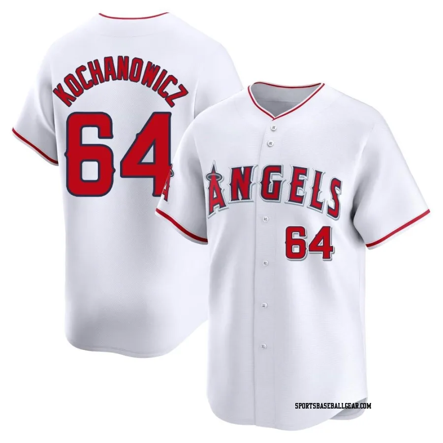 Jack Kochanowicz Men's Los Angeles Angels White Limited Home Jersey