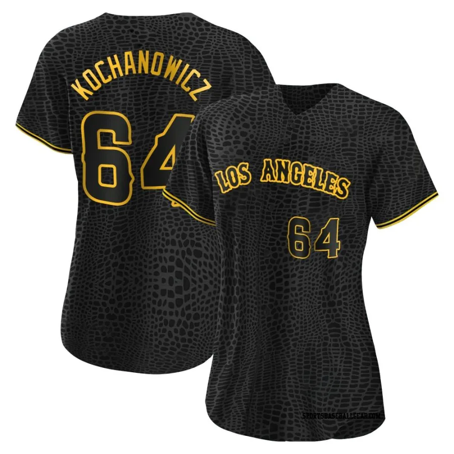 Jack Kochanowicz Women's Los Angeles Angels Black Authentic Snake Skin City Jersey