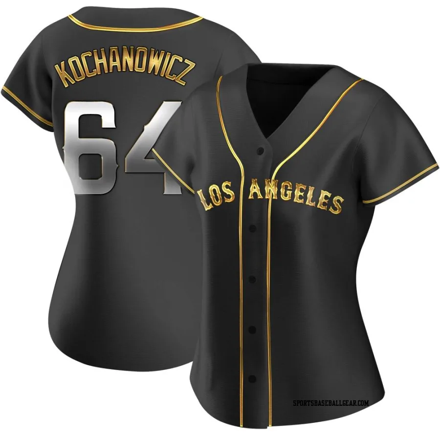 Jack Kochanowicz Women's Los Angeles Angels Black Golden Replica Alternate Jersey