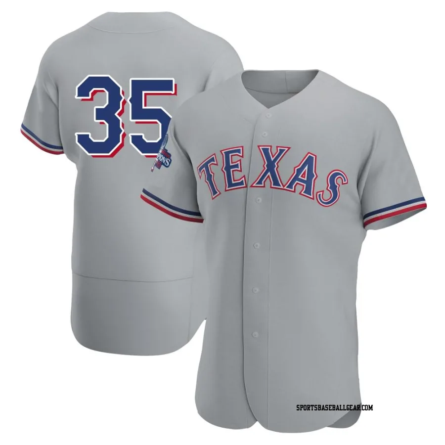 Jack Leiter Men's Texas Rangers Gray Authentic Road 2023 World Series Champions Jersey