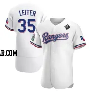 Jack Leiter Men's Texas Rangers White Authentic Home 2023 World Series Jersey