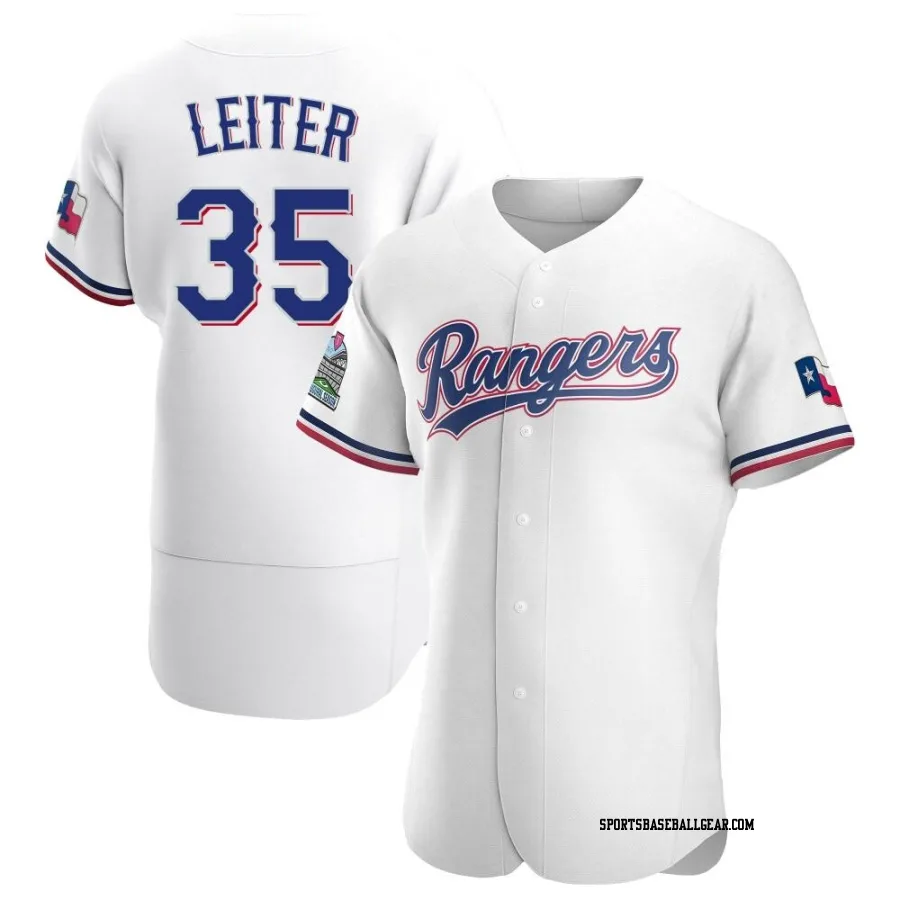 Jack Leiter Men's Texas Rangers White Authentic Home Jersey