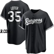 Jack Leiter Men's Texas Rangers White Replica Black 2023 World Series Champions Jersey