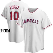 Jack Lopez Men's Los Angeles Angels White Replica Home Jersey