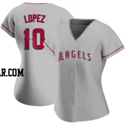 Jack Lopez Women's Los Angeles Angels Replica Silver Road Jersey