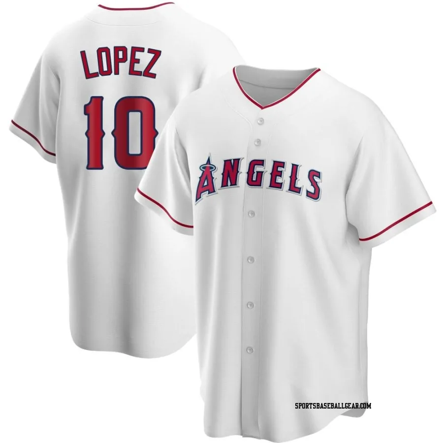 Jack Lopez Youth Los Angeles Angels White Replica Home Jersey