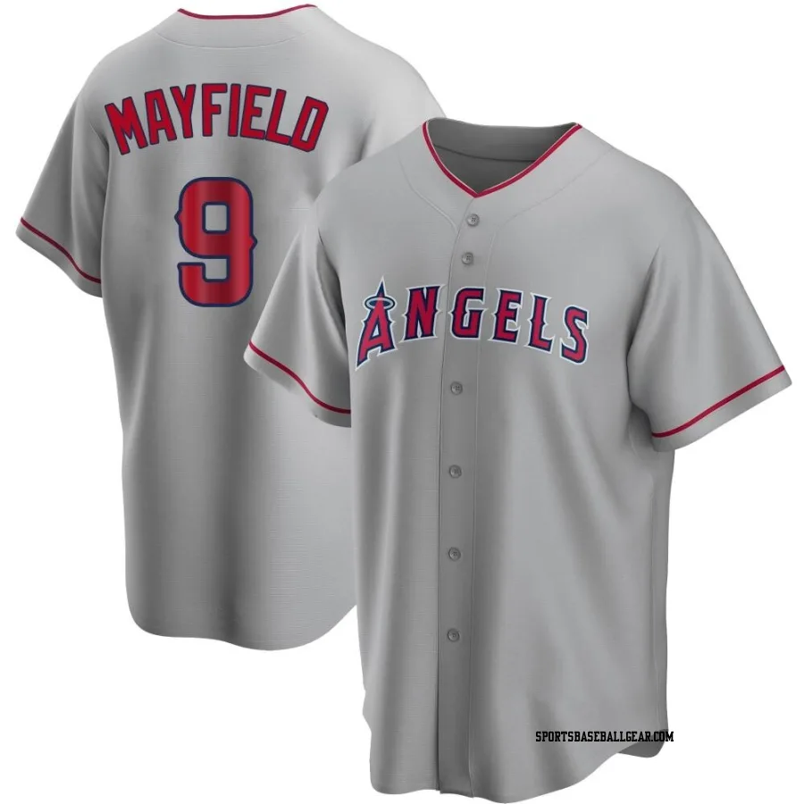 Jack Mayfield Men's Los Angeles Angels Replica Silver Road Jersey