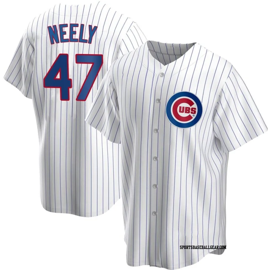 Jack Neely Men's Chicago Cubs White Replica Home Jersey