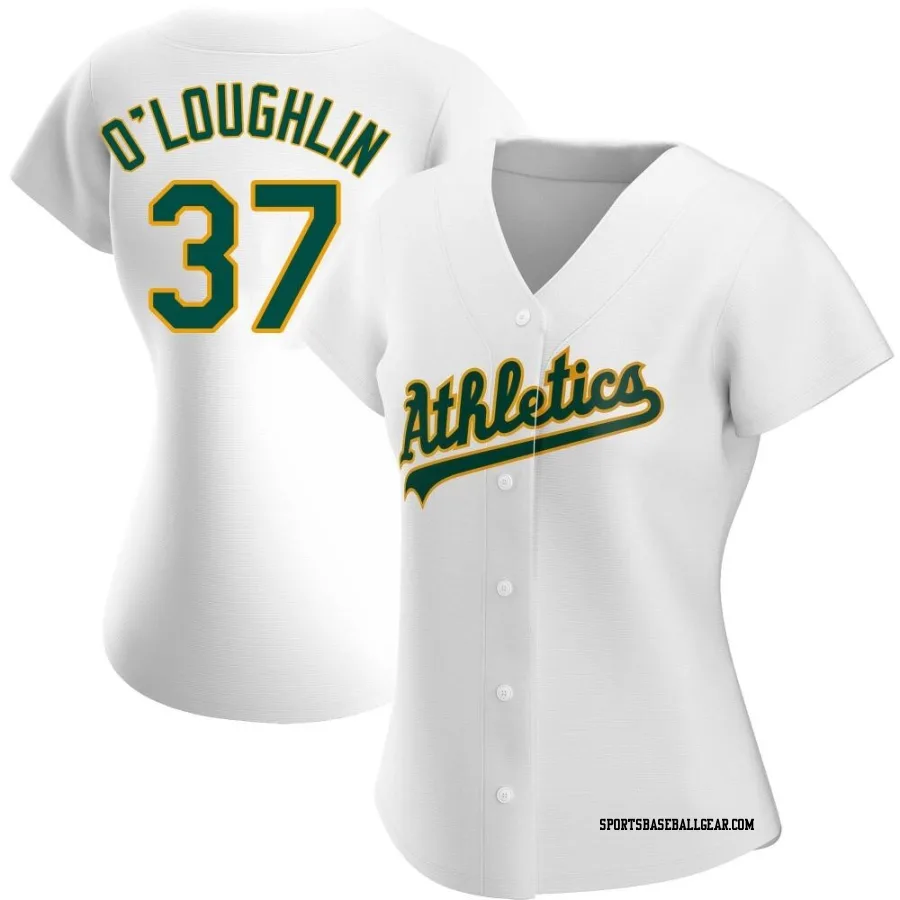 Jack O'Loughlin Women's Oakland Athletics White Authentic Home Jersey