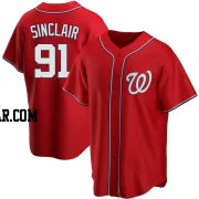 Jack Sinclair Men's Washington Nationals Red Replica Alternate Jersey