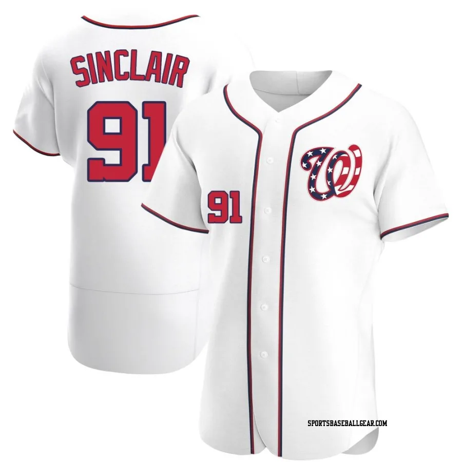 Jack Sinclair Men's Washington Nationals White Authentic Alternate Jersey