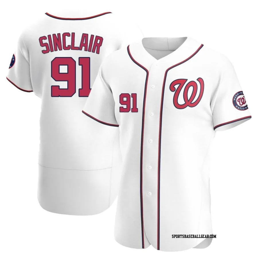 Jack Sinclair Men's Washington Nationals White Authentic Home Jersey