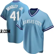 Jackie Bradley Jr. Men's Kansas City Royals Light Blue Replica Road Cooperstown Collection Jersey