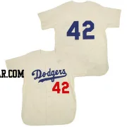 Jackie Robinson Men's Los Angeles Dodgers Cream Authentic Throwback Jersey